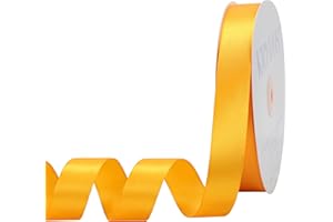 KRYVUS Yellow Satin Ribbon 1 inch X Continuous 100 Yards, Single Face Polyester Ribbon Perfect for Gift Wrapping, Flower Bouquet, Wedding Decor, Crafts, Bow Making, Sewing and More