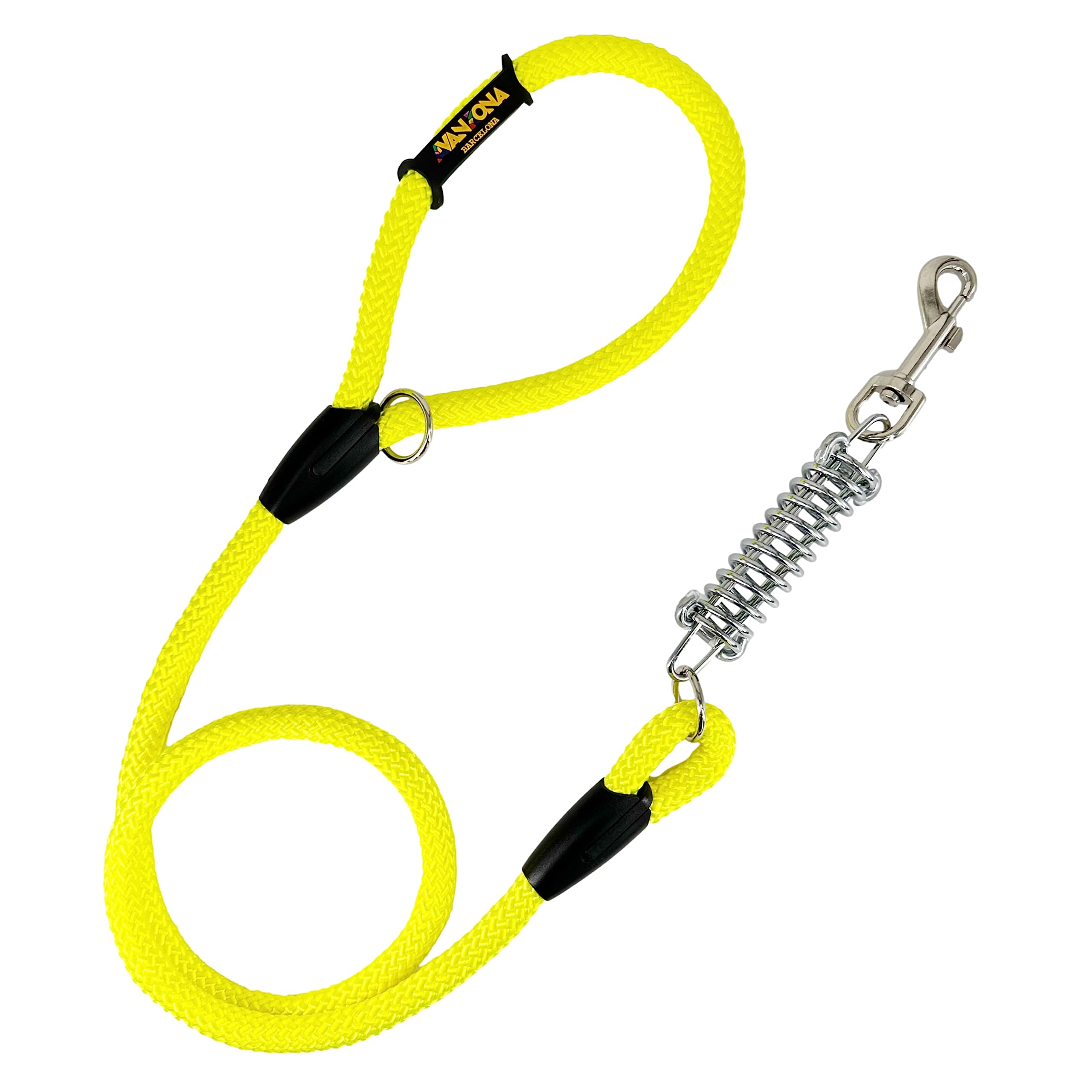 Dog Lead, Shock Absorber, Anti Pull, for Medium and Large Dogs, Made in Spain. 120cm. Yellow