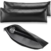Shimmeroo 2 Pack Microphone Bags,12"X4" Black PU Leather Microphone Pouch | Portable Microphone Case for Wireless Mic Protector Mic Storage Bag Black Zipper Storage Pouches for Carrying