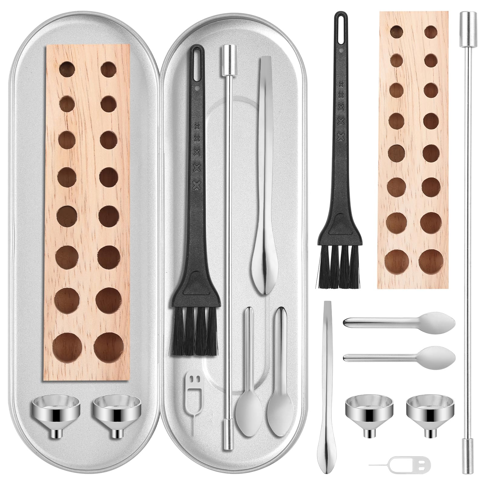 Photo 1 of 10 Pcs Capsules Filling Machine Tray Kit for Empty Gel Size #000 to #5 -Powder Tamper/Lab Scoops/Micro Funnels/Capsule Holder Maker Tools for Home & Lab Supplies