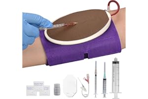 SimCoach Phlebotomy and Venipuncture Practice Kit, Wearable IV Practice Kit with Needles, IV Injection/Insertion Practice Kit for Medical Students, Black