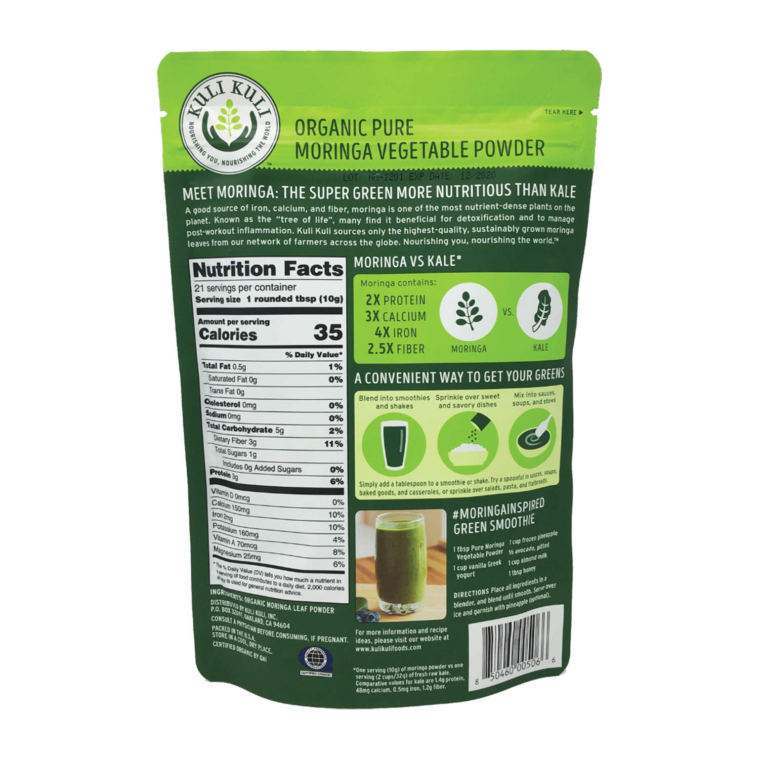 Kuli Kuli Moringa Vegetable Powder 74 Oz