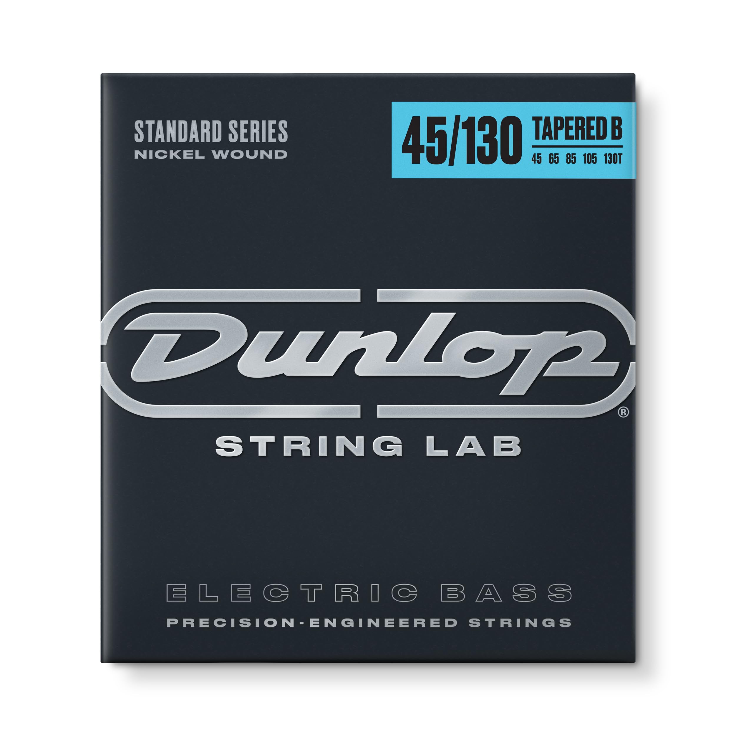 Jim Dunlop DBN45130T Nickel Wound Bass Strings W/Tapered B, Medium.045–.130, 5 Strings/Set
