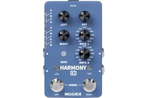 MOOER Harmonizer Guitar Effects Pedal up to 12 Pitches Each Pitch has 11 Harmony Modes Professional Stereo for Electric Guitar and Bass (X2)