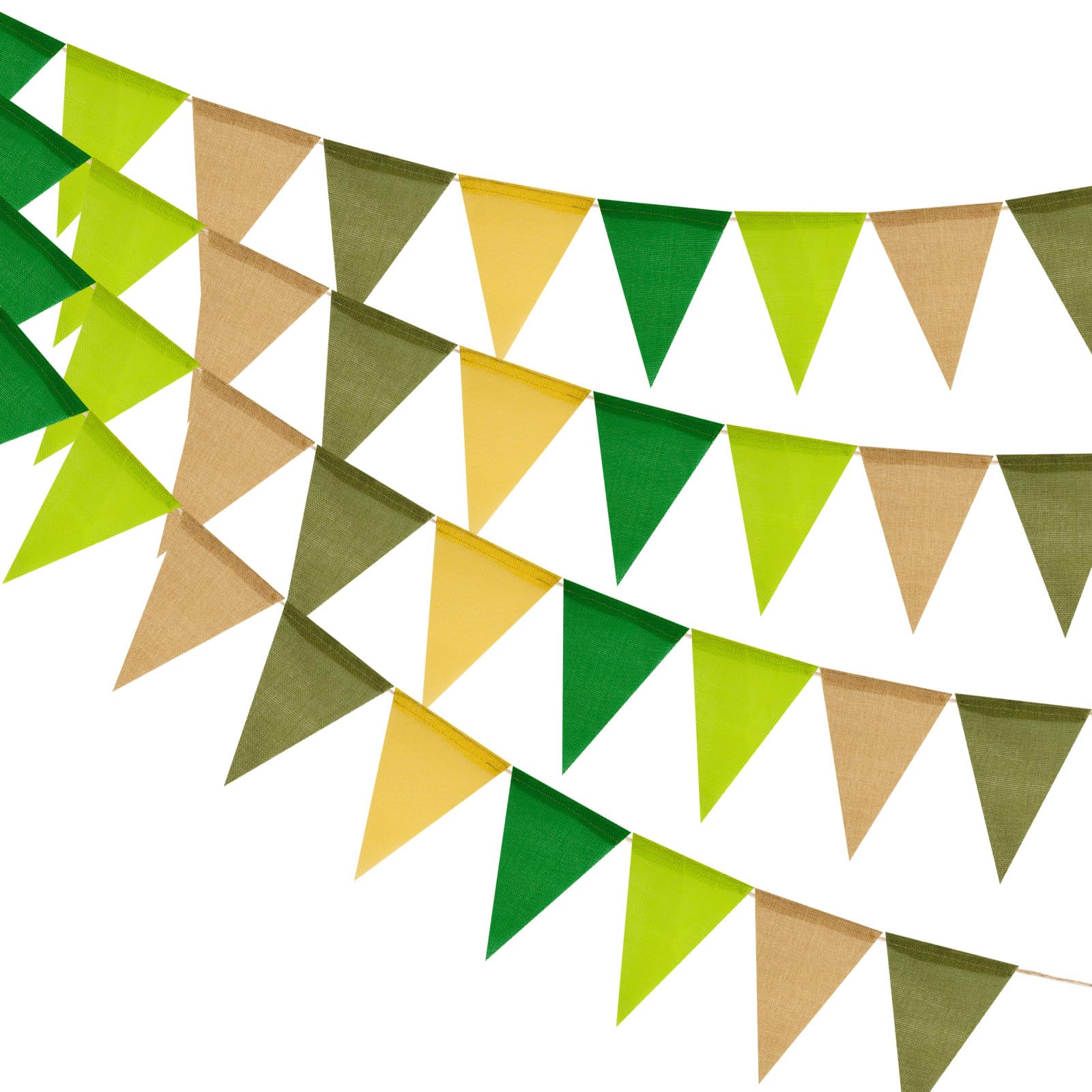 jijAcraft Sage Green Burlap Bunting: 36PCS Pre-strung Hessian Bunting 12M Outdoor Waterproof Hessian Burlap Banner for Wedding Birthday Baby Shower Nursery Garden Decorations — image 1