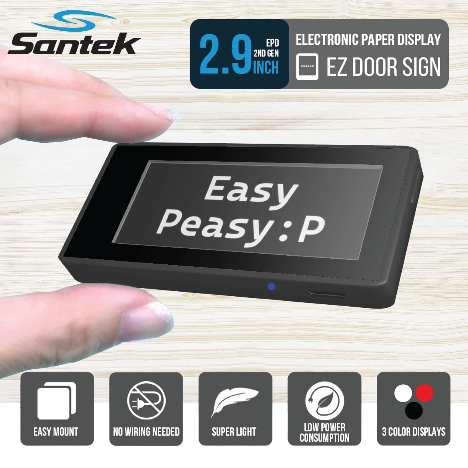 Mua Santek EZ Door Sign(2nd gen) 2.9 Inch E-Paper Digital Signage ...