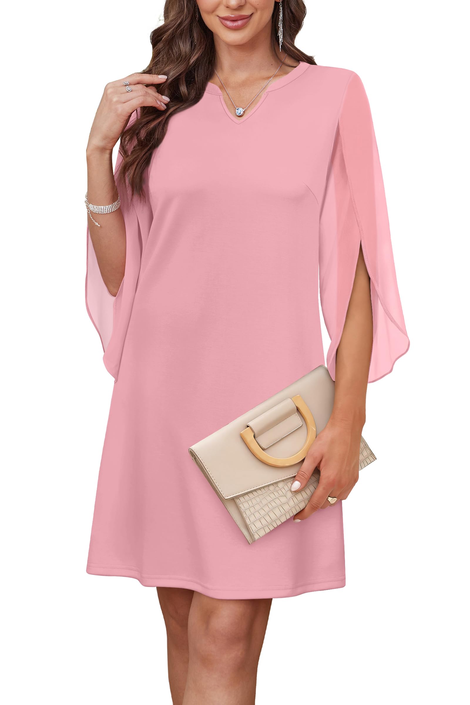 RUMIA Cocktail Dresses for Women Flutter 3/4 Sleeve