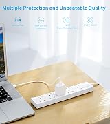 PIBEEX 5 Way Extension Lead 1.5M UK Plug 13A Fused Individual Switches view 2
