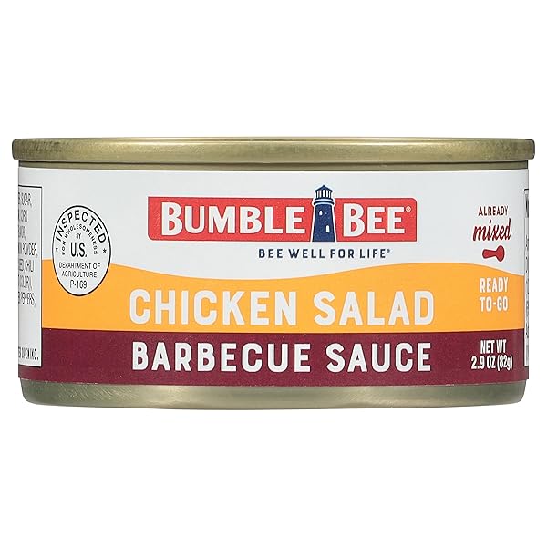 BUMBLE BEE SNACK ON THE RUN BBQ CHICKEN SALAD WITH CRACKERS KIT, 3.5 OZ – READY TO EAT, SPOON INCLUDED – SHELF STABLE & CONVENIENT PROTEIN SNACK