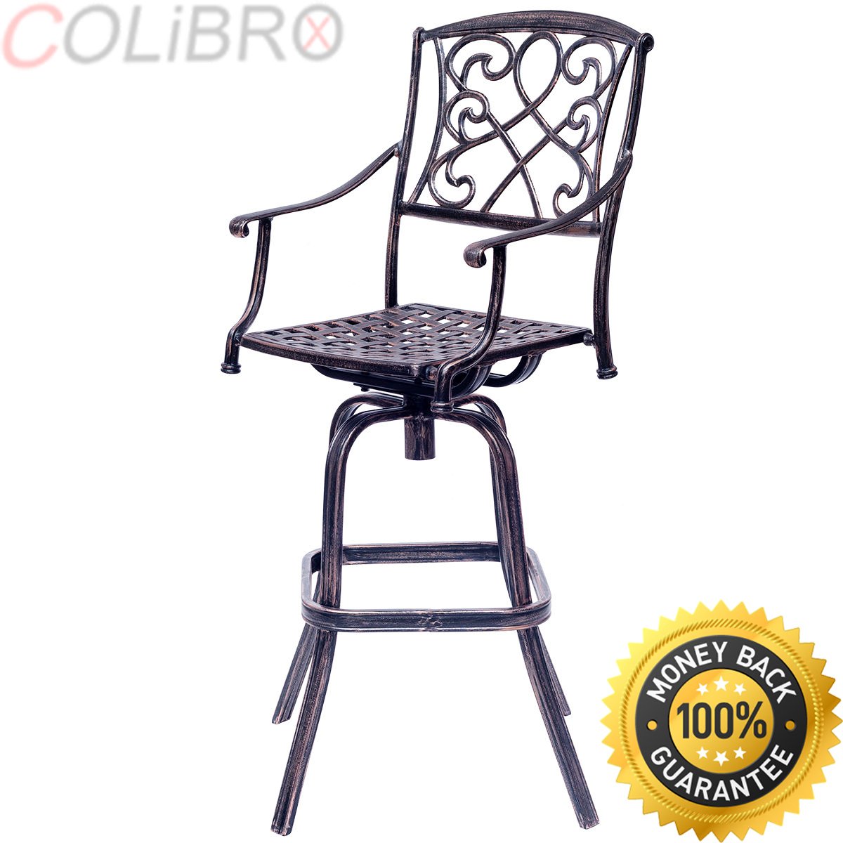 Amazon Com Colibrox 30 Cast Aluminum Swivel Bar Stool Patio