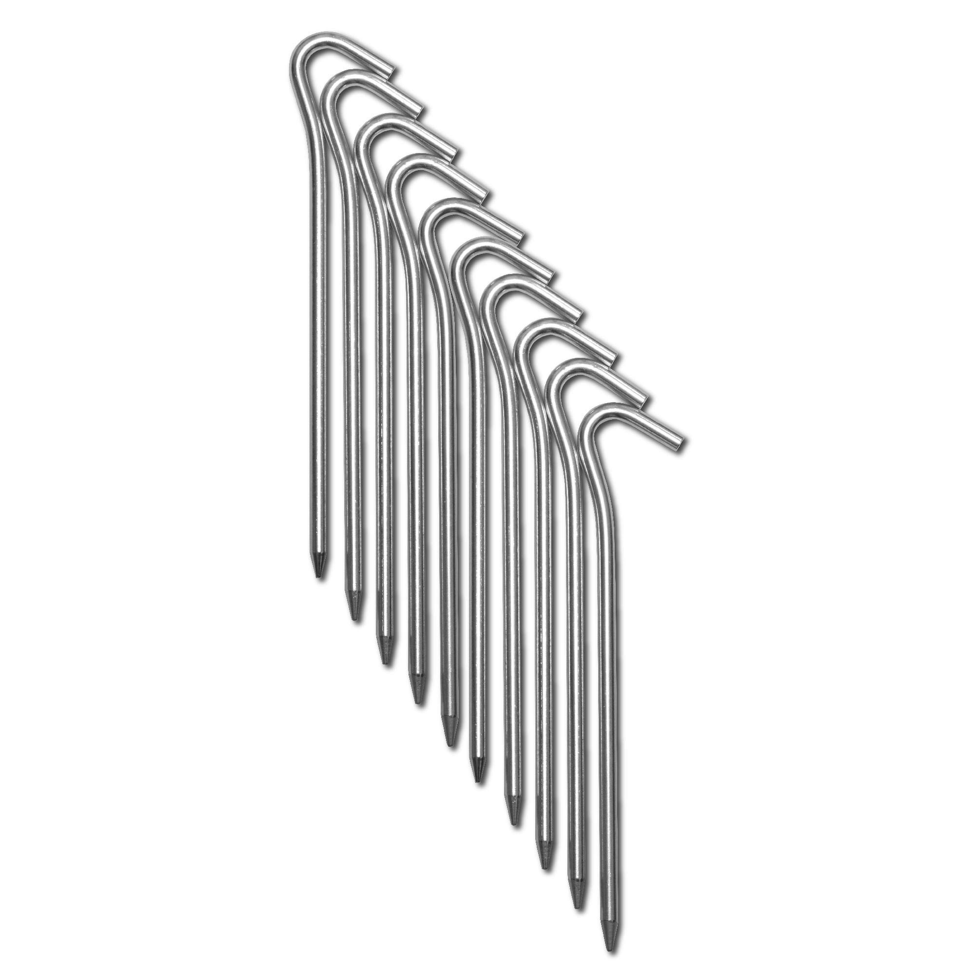 CampAir Aluminium Tent Ground Pegs 18cm L-profile, Lightweight, 6mm thickness - Pack of 10