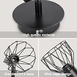 Dehobo Industrial Wall Light with E14 Socket Adjustable Cage 2 Pack Black view 8