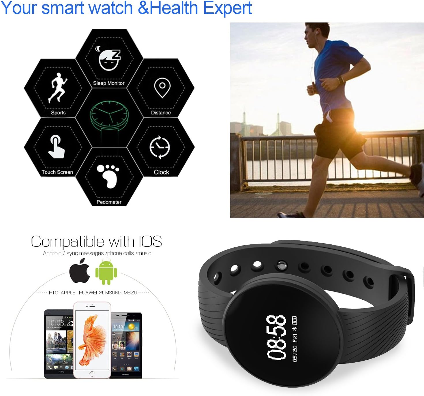 b7s smart fitness tracker