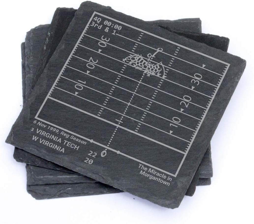 Greatest Virginia Tech Football Plays - Slate Coasters (Set of 4)