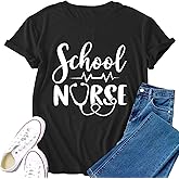 VERYNEAT Nurse Shirt for Women School Nurse Life T-Shirts Nursing Life Tee Top