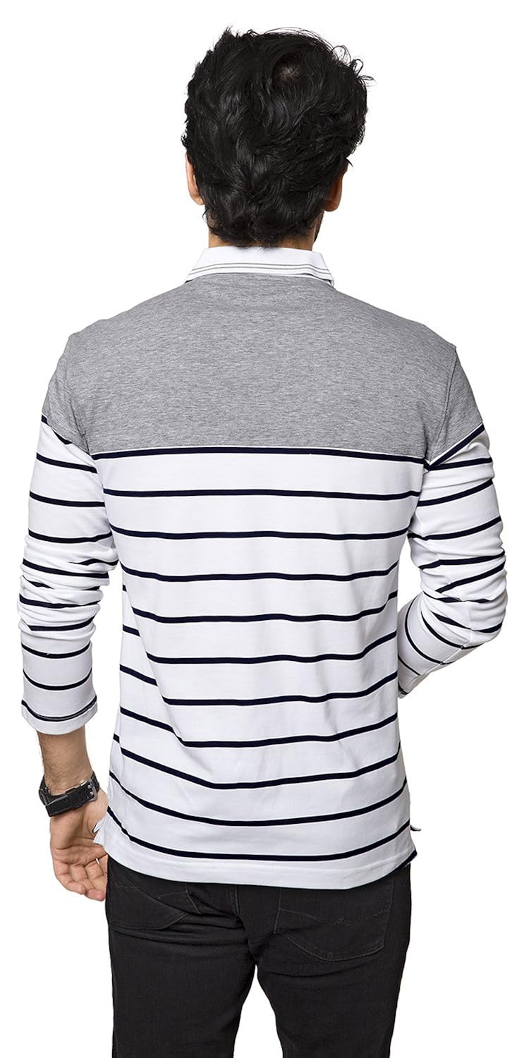zeyo men's cotton striped t-shirt