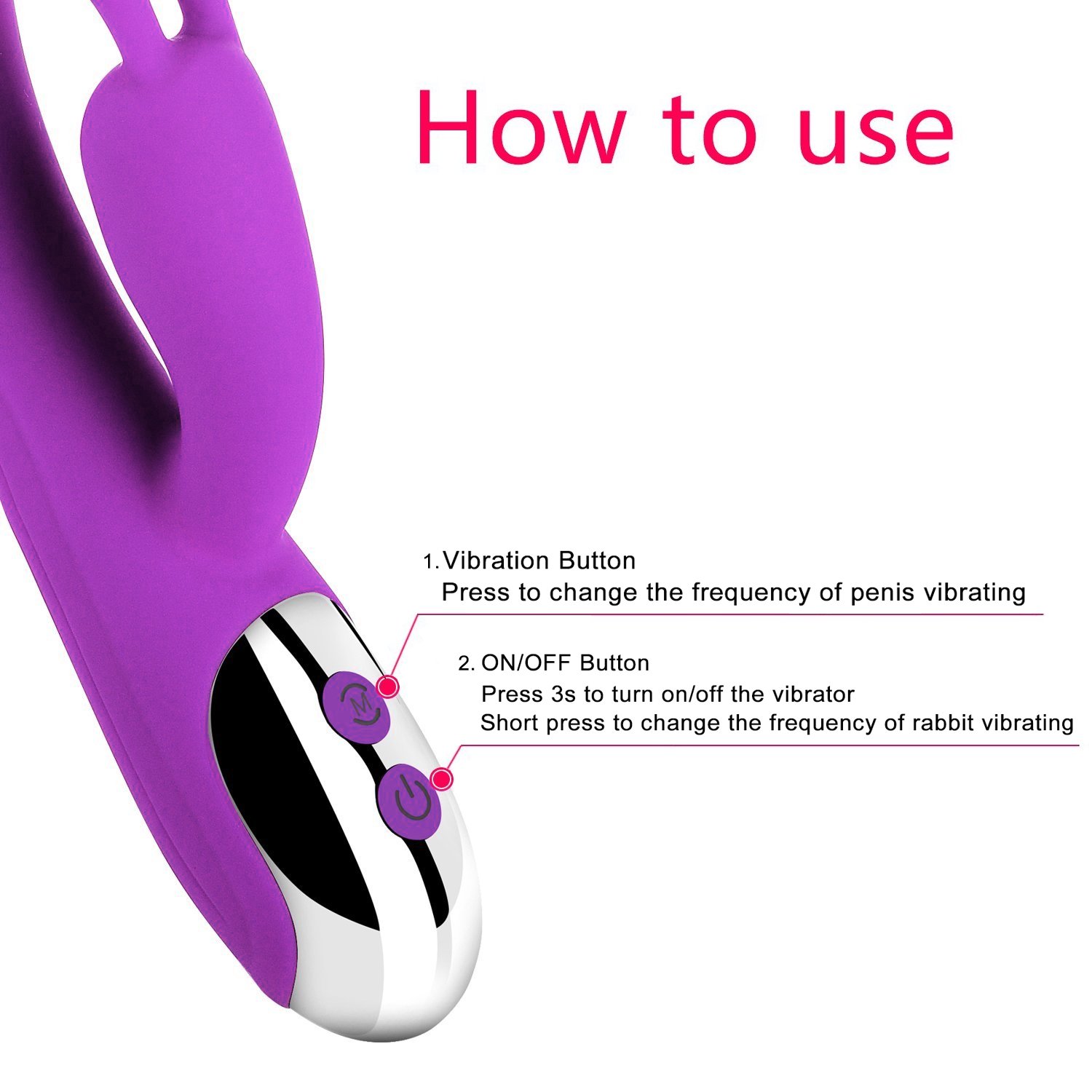 Vibratoren für Sie Klitoris und G-punkt Stimulation mit Stoßfunktion,James Love Silikon Dildo Dual Motoren Rabbit Vibrator mit 7 Vibrationsmodi, Sexspielzeug für frauen und paare,Wasserdicht,leise (Lila)