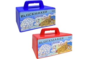JEEFUD Snow Block Maker, Sand Castle Mold, Beach Snow Building Kit Toys for Kids, Winter Outdoor Toys 2 Pack (Blue&Red)