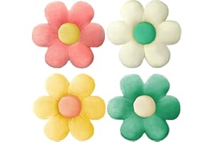 Anzices Flower Pillow, 4 Pack Cute Daisy Floor Cushions, Aesthetic Floral Plush Throw Pillow, Preppy Pillows Butt Cushion for