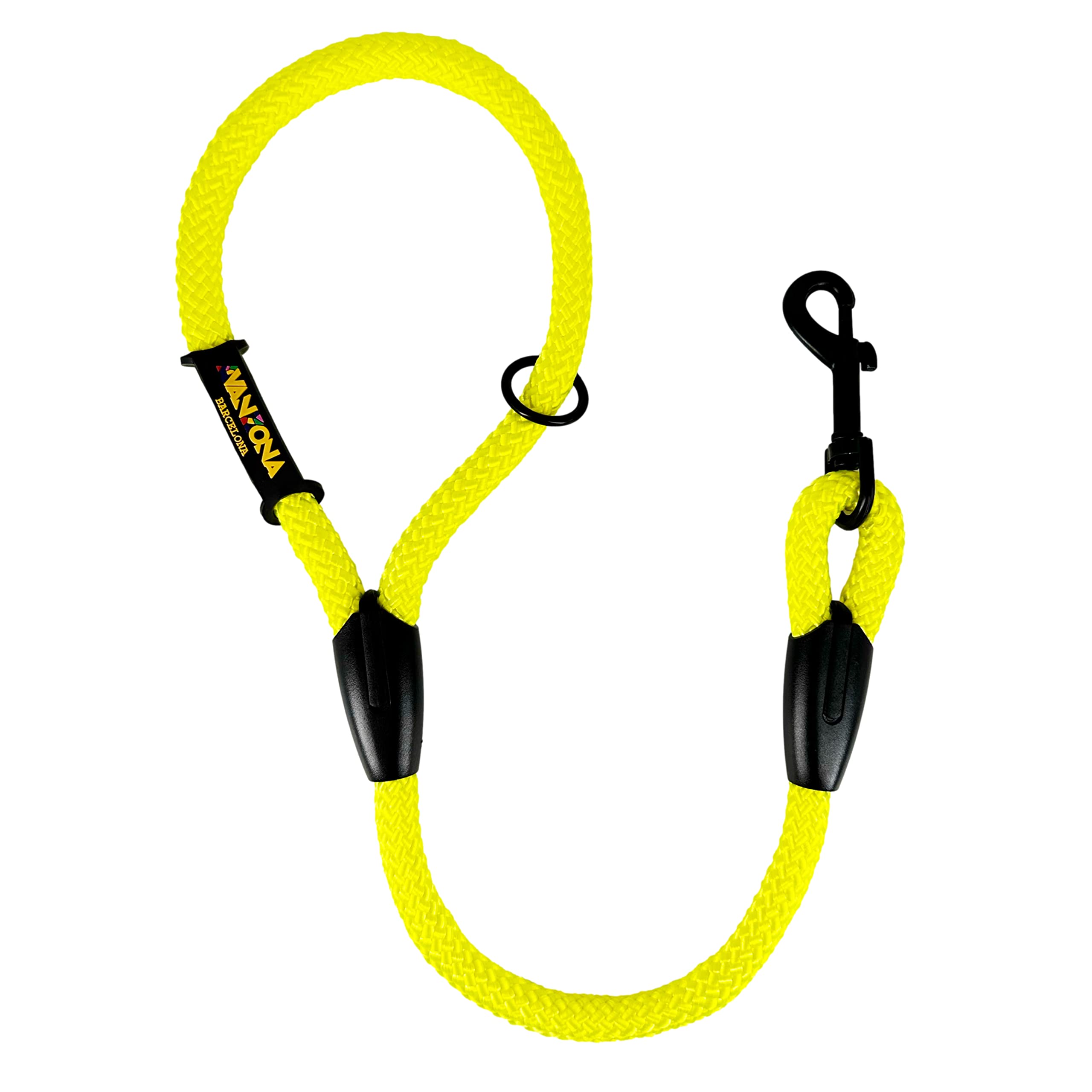 Anti Pull and Short Rope Lead for Small Medium and Large Dogs. Made in Spain. 60cm. Yellow