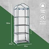 VonHaus Mini Greenhouse 4 Tier 158cm Tall Roll Up Door Weatherproof Cover view 6