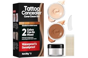 YAKITOKO Tattoo Cover Up Makeup Waterproof, Body and Leg Scar Concealer, Suitable for Scars, Spots, Vitiligo, 2 Colors