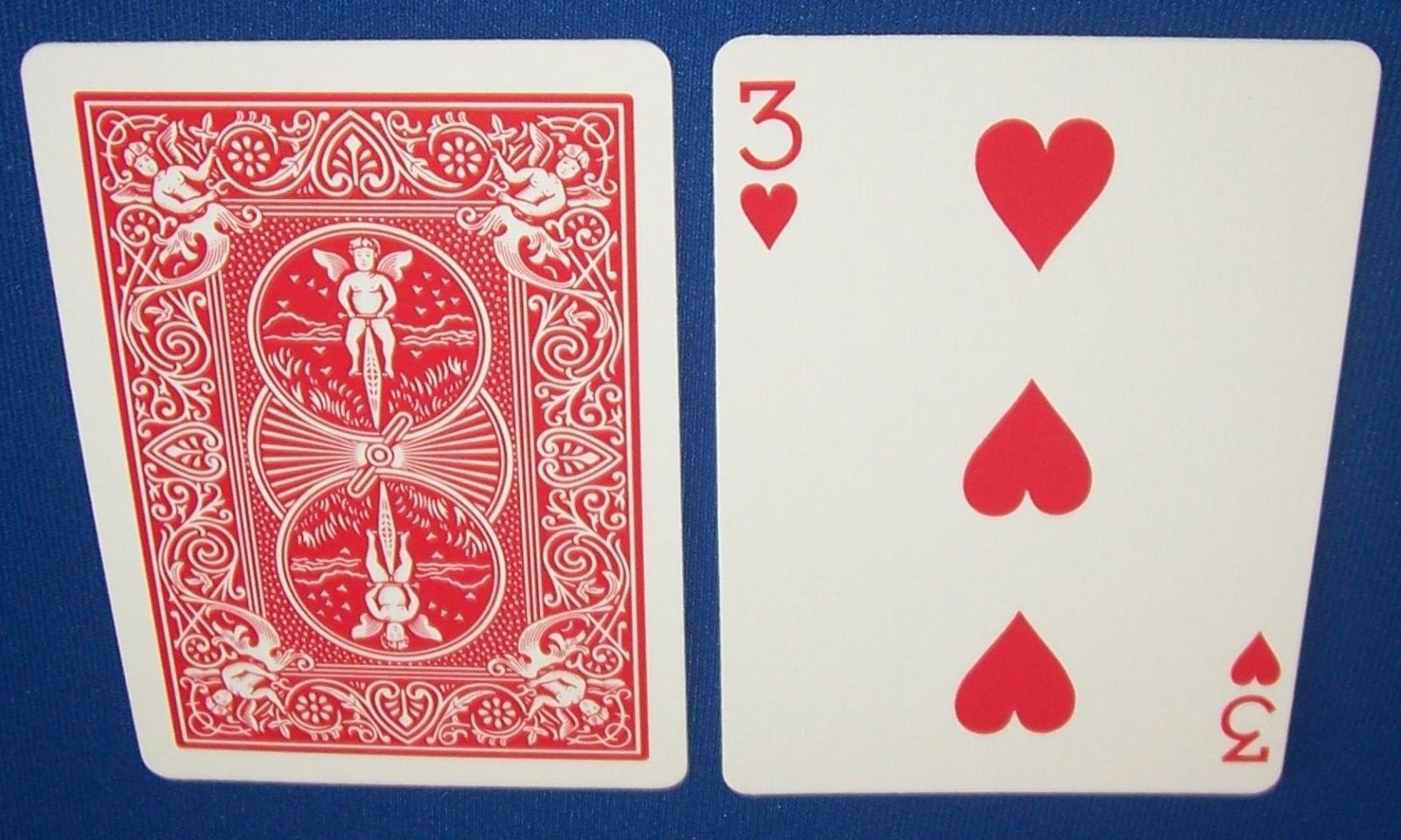 Bicycle Red Back Playing Card Force Deck (Hearts, 3)