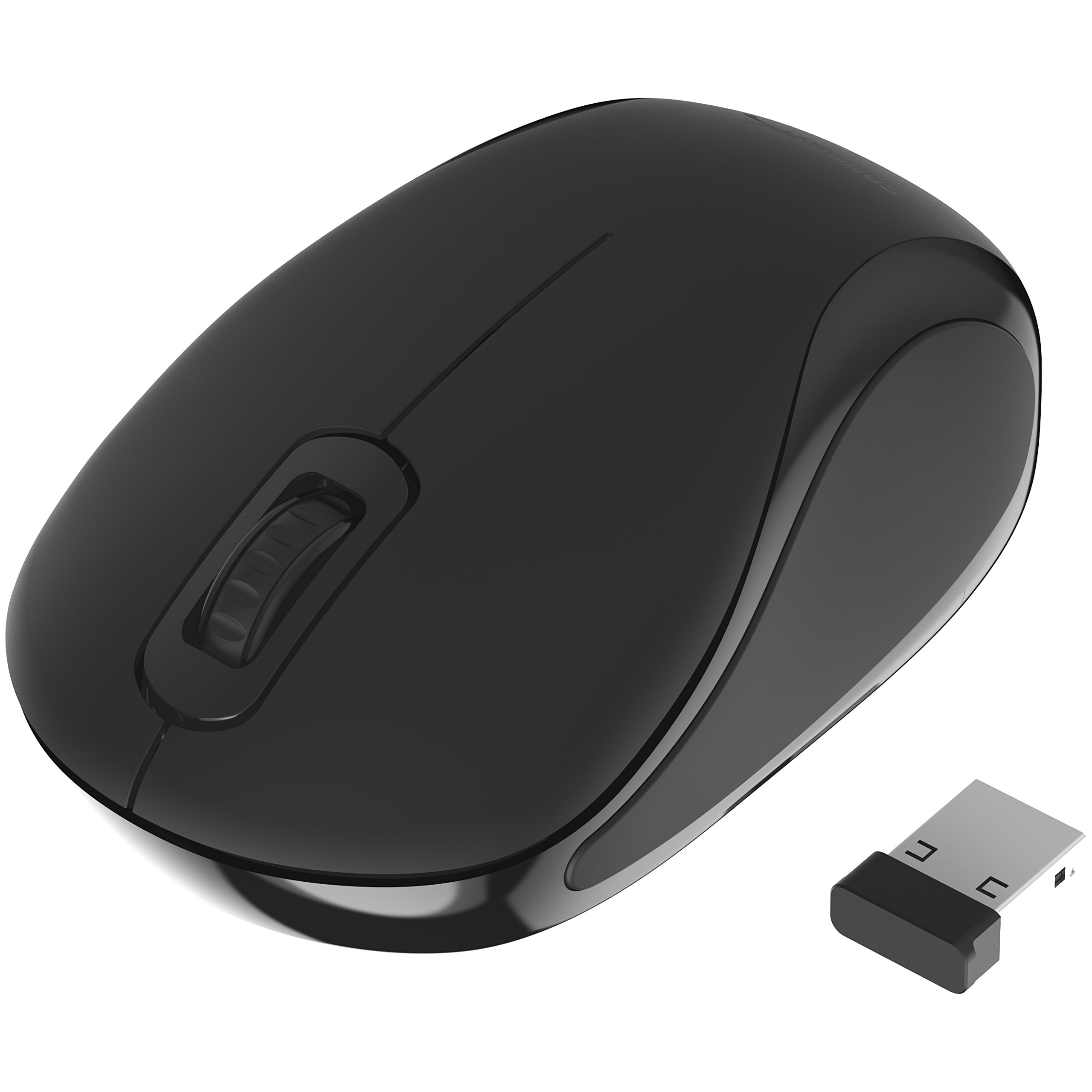 SABRENT Wireless Mouse, 2.4 GHz Connection, Small Computer Mouse with Nano Receiver (1200 DPI) Optical Mini Mouse for, PC, Gaming, Desktop, Mac, Laptop, Mackbook, Black (MS-WSML)