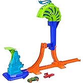 Hot Wheels Stunt Tracks Power Launch Champion &amp; 1:64 Scale Toy Car | Playset with 1.5-Foot Jump &amp; Catch Cage, Speed Snap Track Compatible