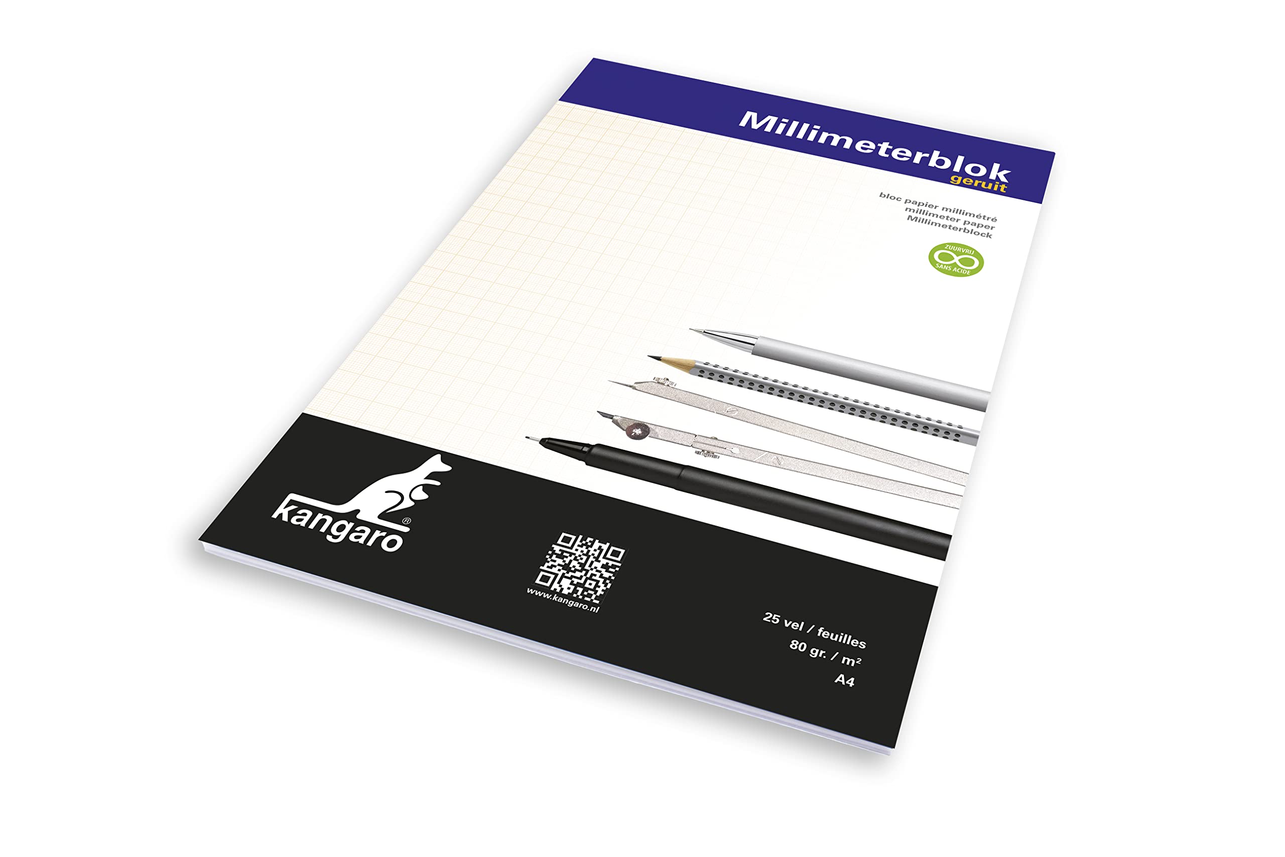 kangaro Kangaro K-5594 A4 Pad 25 Sheets 21 x 0.3 x 29.3 White