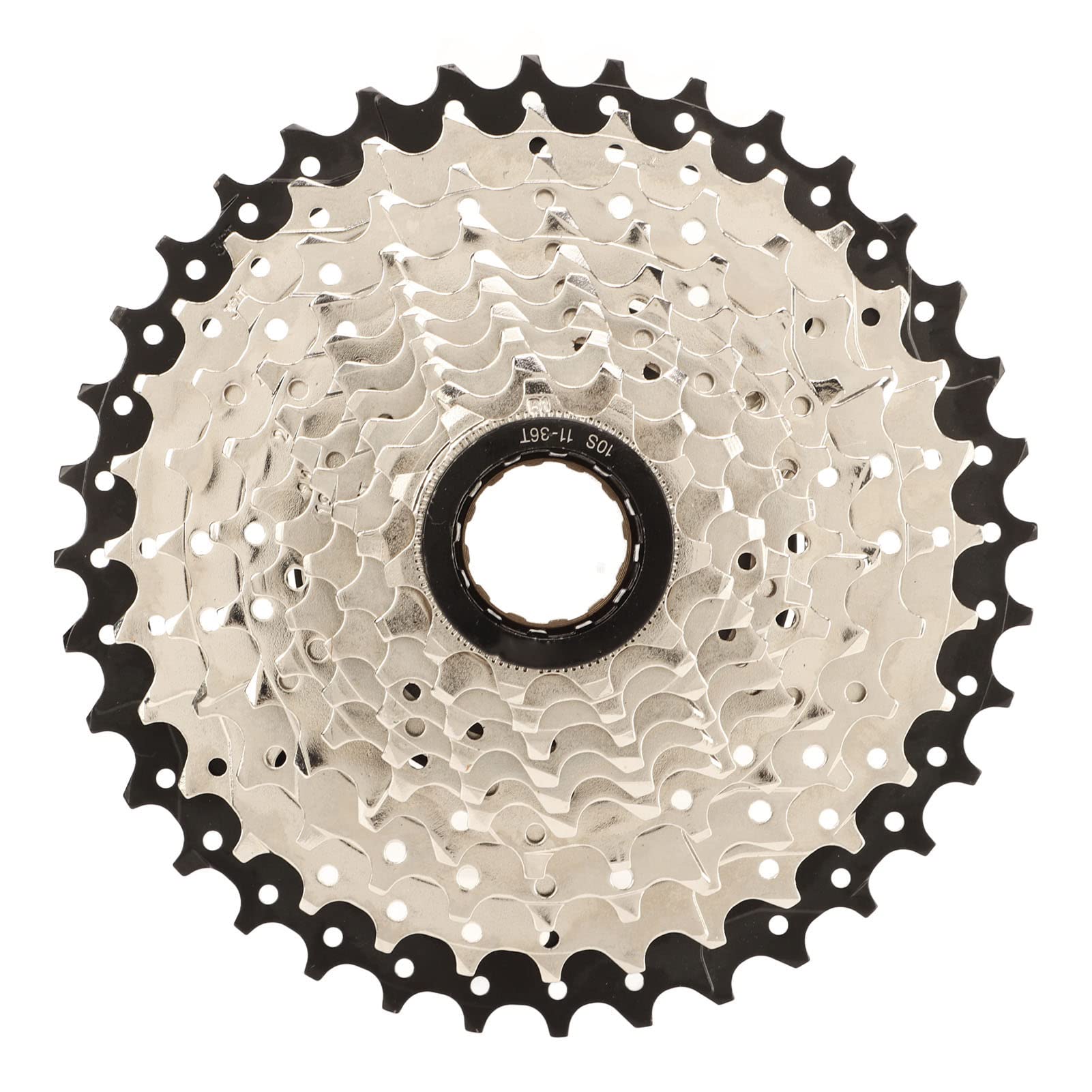 equlup 10 Speed Bikes Freewheel, 11-36T Bike Cassette Sprocket with Hollow Design High Strength Steel Cycling Repair Part for Mountain Road Bikes