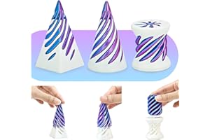3 Packs Spiral Fidget Impossible Cone,3D Printed Optical Illusion Desk Toys Stress Relief Sculpture, Unique Office Gifts Teen