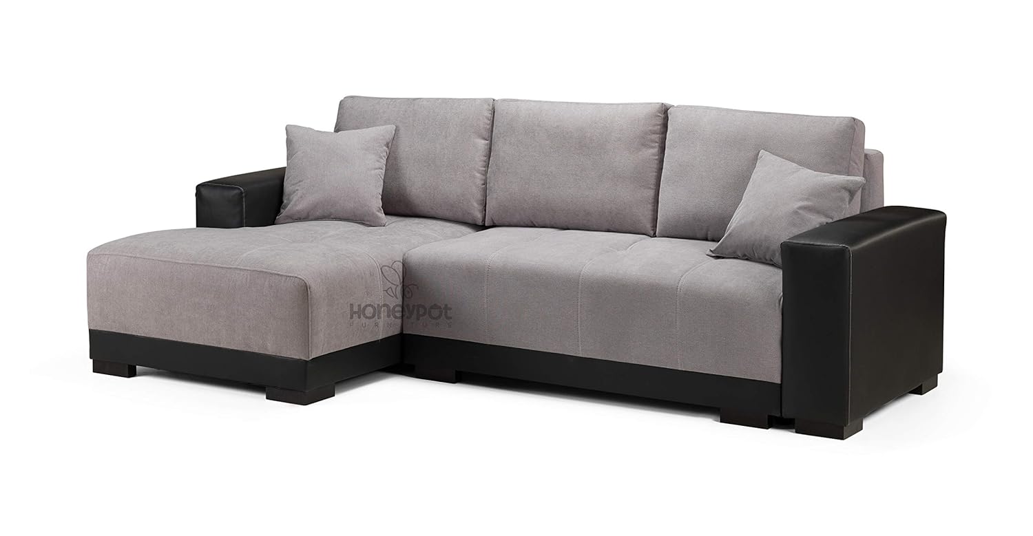 Honeypot Furniture Cimiano Corner Sofa bed Faux Leather/Fabric