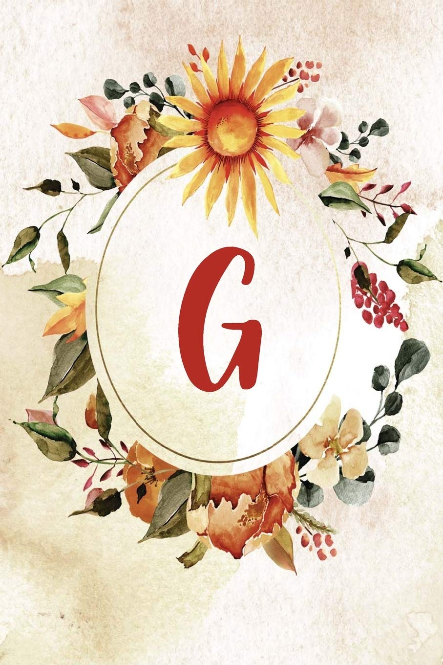 Notebook 6 X9 Letter G Orange Green Floral Design Letter Initial G Orange Green Floral Design Notebook 6 X9 Alphabet Series Band 7 Glow Life On Amazon De Bucher