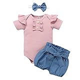 WOCACHI 3PCS Baby Girls Shorts Sets, Infant Newborn