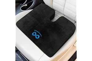 Everlasting Comfort Car Seat Cushion for Driving - Wedge Car Cushion for Office, Travel, Gaming Chair Memory Foam Driver Booster for Short People, Non-Slip, Washable Cover, Back & Sciatica Relief