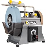 KFMK 10 Inch Variable Speed Wet Sharpening System, 90-160RPM Wet Bench Grinder, Two Direction Water Cooled Wet/Dry Sharpening System for knife, Chisel, Scissor, Woodworking Tools