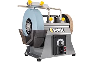 KFMK 10 Inch Variable Speed Wet Sharpening System, 90-160RPM Wet Bench Grinder, Two Direction Water Cooled Wet/Dry Sharpening System for knife, Chisel, Scissor, Woodworking Tools
