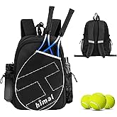 UNIHIMAL Tennis Bag Tennis Backpack for Men Women, Large Capacity Holds 2 Rackets with Ventilated Shoe Compartment and Insulated Pocket