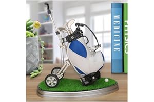 10L0L Golf Gifts for Christmas Day, Golf Pens with Golf Bag Holder & Pen Holder, Golf Souvenirs Gifts with 3 Pieces Golf Club Pens Office Desk Golf Bag Pencil Holder for Men Birthday