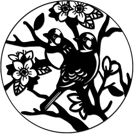 Amazon 鳥 メタル 壁装飾 花に乗った鳥 壁アートワーク 動物 壁彫刻 ブラック 壁彫刻 寝室 リビングルーム 屋内 屋外装飾 簡単に掛けられます ウォールステッカー オンライン通販