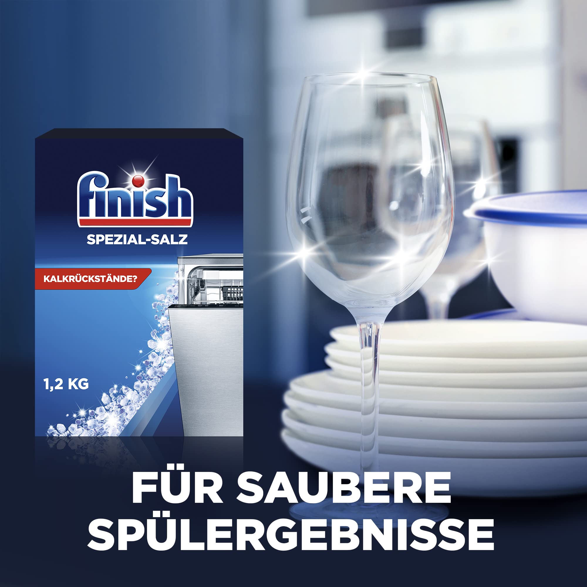 Finish Spezial-Salz, Spülmaschinensalz zum Schutz vor Kalkablagerungen und Wasserflecken, Multipack mit 8 x 1,2 kg 6