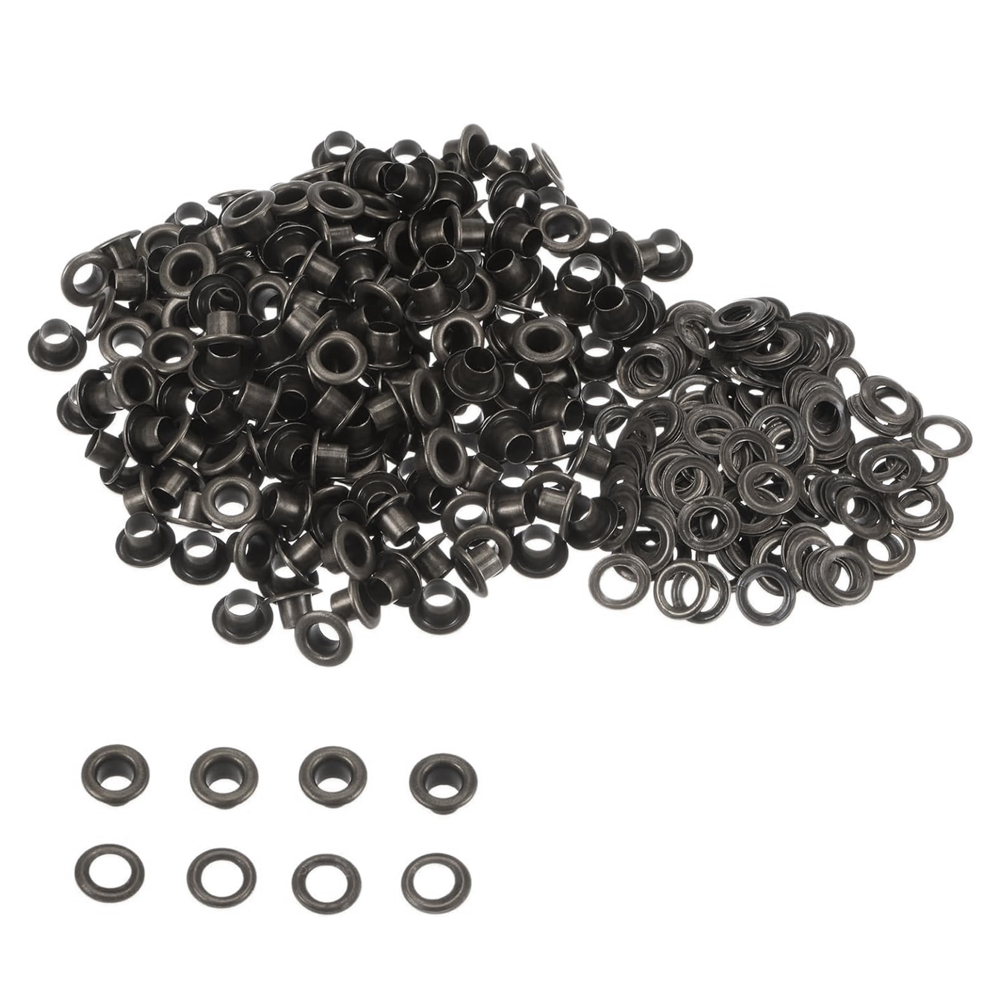 Trimming Shop Eyelets with Washers Durable Grommets for DIY Leathercraft Projects, Sewing & Repair Clothing, Scrapbooking & Handbag Decoration, 4mm, Gunmetal, 100pcs