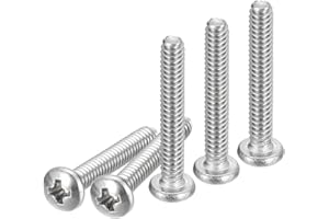 DTGN #4-40x3/4 Pan Head Machine Screws, 100Pcs 304 Stainless Steel, Phillips Drive, UNC Full Thread, Bright Finish, Screws Bo