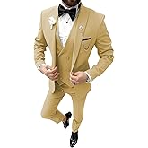TUXBURNTXZ Mens Suits Slim Fit Suits for Men 3 Piece Tuxedo Wedding Prom Suit Formal Business Fashion