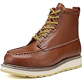 HANDPOINT Men's Classic 6" Leather Soft Toe Slip Resistant Durable Breathable Brown Work Boot 84994
