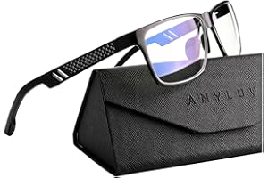 ANYLUV Blue Light Blocking Glasses Men Computer Gaming Glasses Lightweight Al-Mg Metal Anti Eyestrain Eye Protection