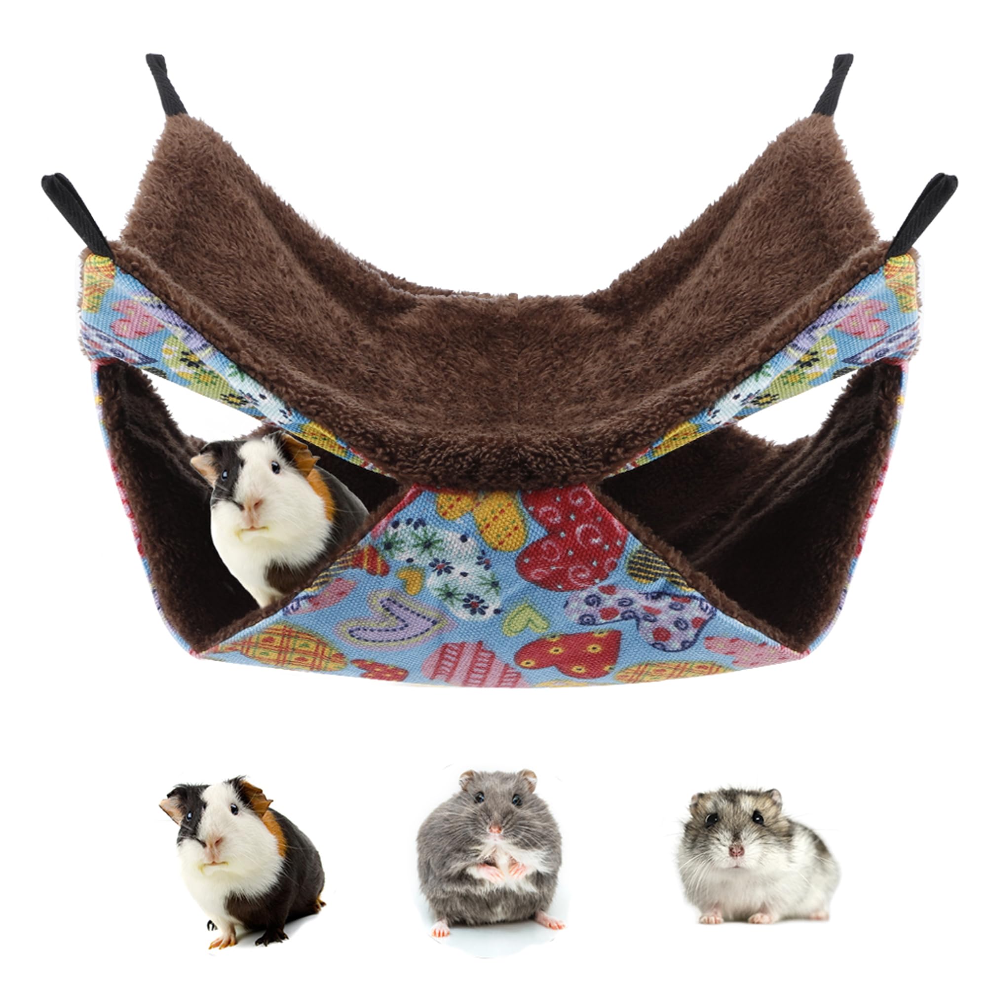 Hammock for Small Animals, Pet Cage Hammocks Soft and Warm Sleeper Hammock for Chinchilla, Parrots, Ferrets, Rats, Hamsters, Guinea Pigs, Squirrel, Gerbil, Pet Cage Accessories