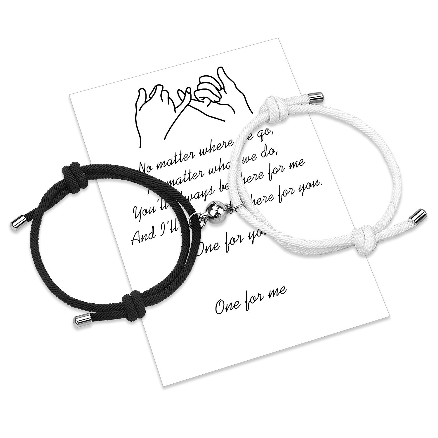 TINGYA 2pcs Magnetic Mutual Attraction Couple Bracelets Handmade Rope Braided Matching Bracelets Boyfriend Girlfriend Gift — image 1