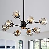 TUOKJSA 8-Light Sputnik Chandelier with Glass Globe